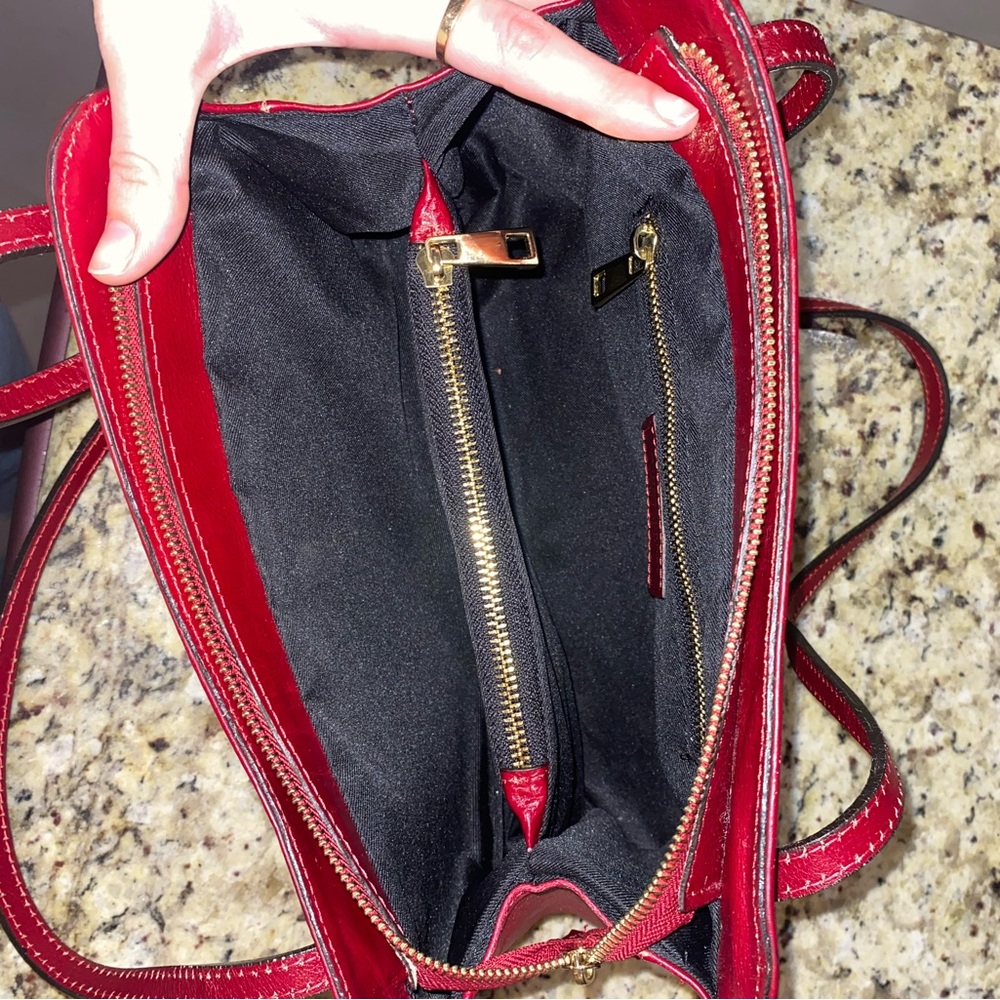 Divina Firenze Red Leather Shoulder Bag - Picture 6 of 9